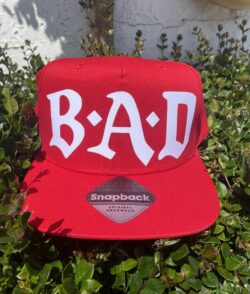 BAD Flocked Red Snapback Retro baseball cap